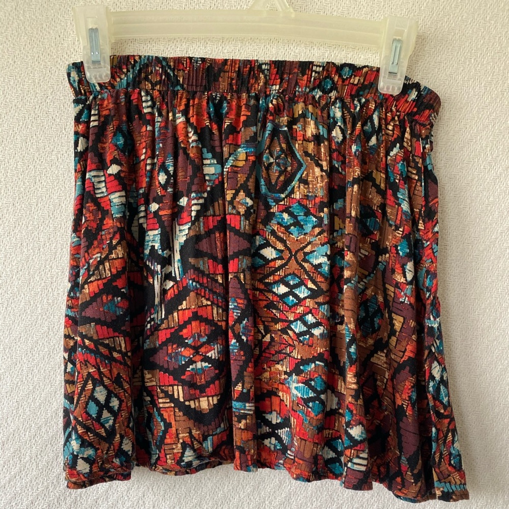 Kirra Colorful Pattern Mini Skirt- Size XS